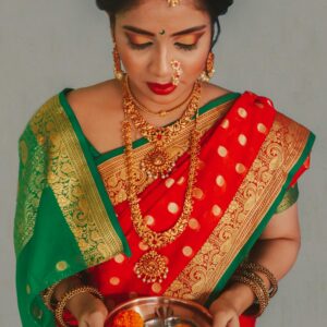 Pure Red Silk Saree